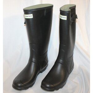 NEW HUNTER Field Huntress Boots Women's Size 10 Matte Black Tall Rain Wellies